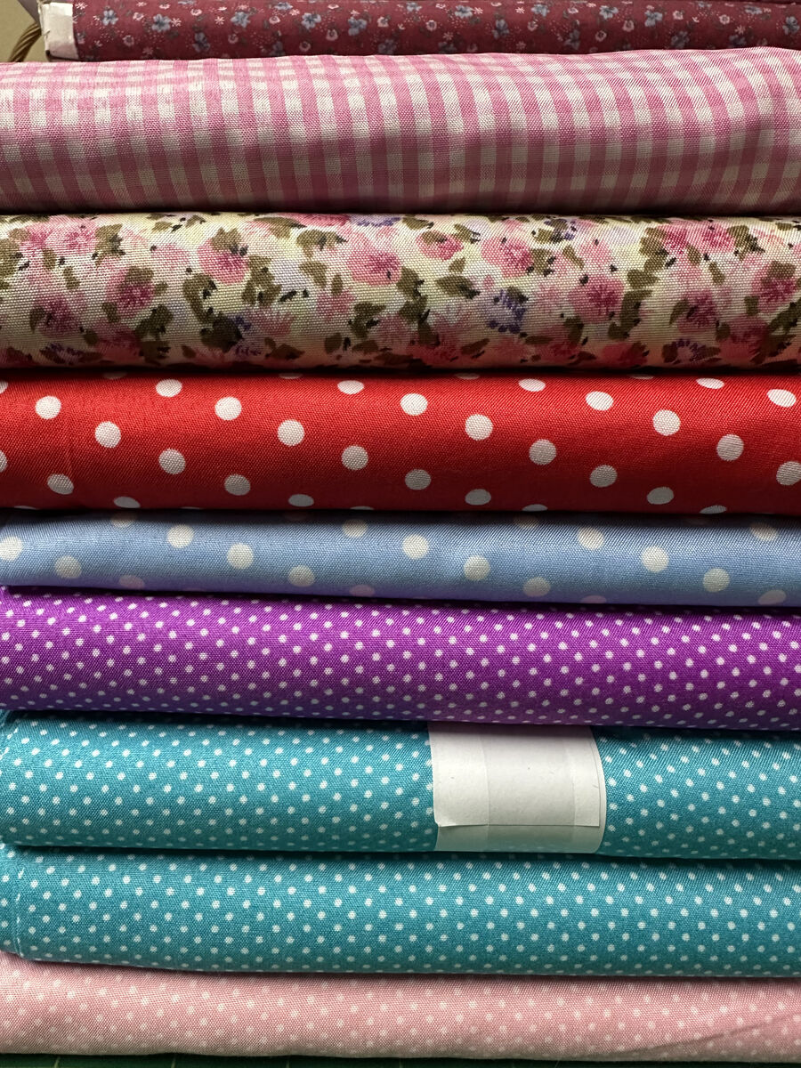 $4 yd. Cotton/Poly blend Ginghams, Dots and Floral