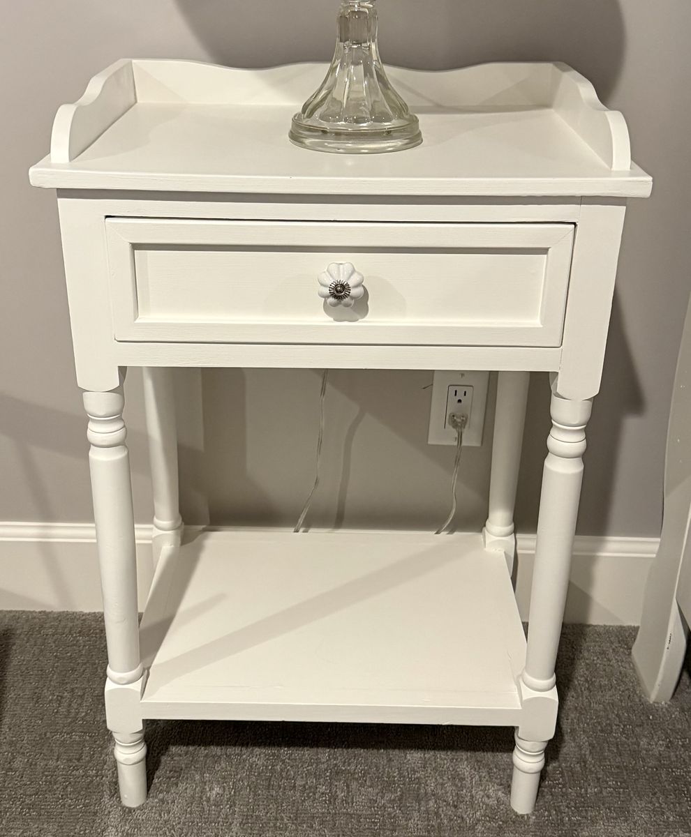White Painted Bedside Table
