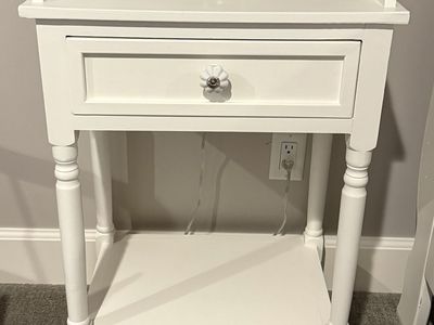 White Painted Bedside Table