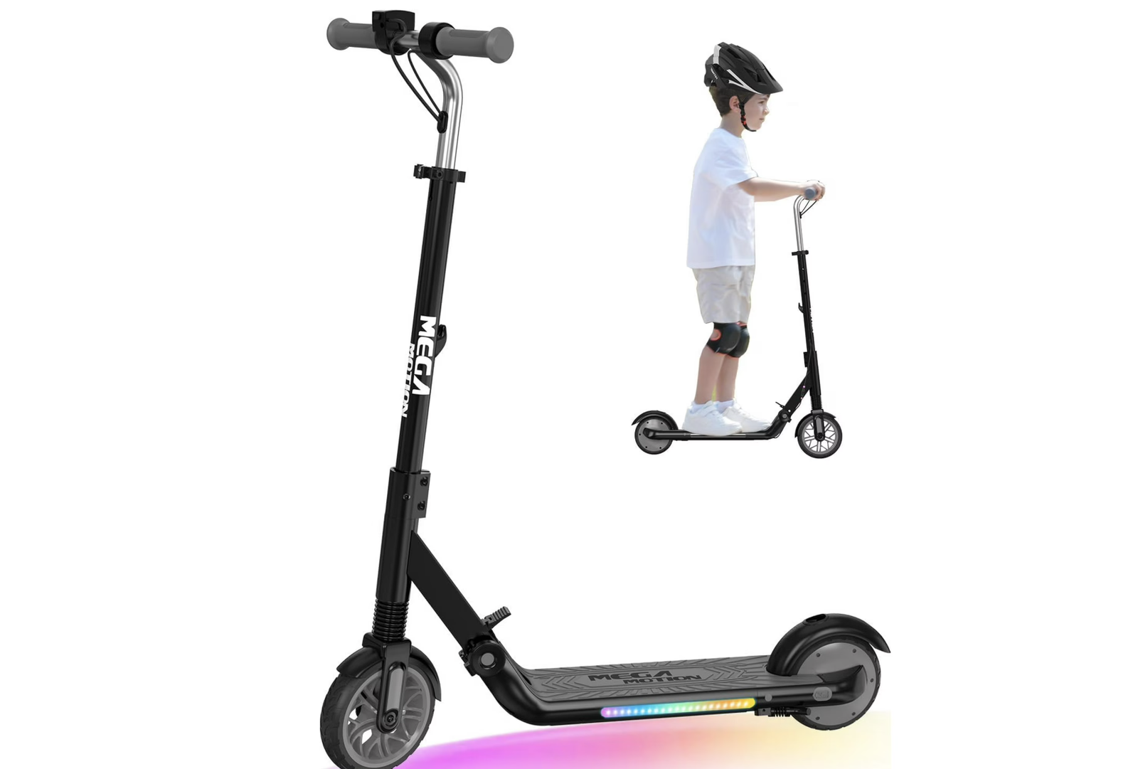 New in Box, Mega Motion ME1 Electric Kids Scooter – Children and Toddler Foldable Kick Scooter – Adjustable Handlebar
