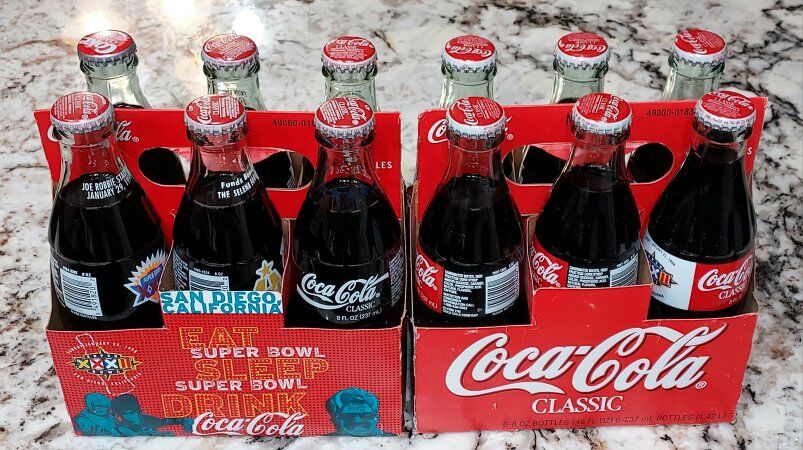 NFL Football Super Bowl Coka Cola Coke Bottles