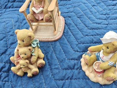 Cherished Teddies Collection (3) Lucy, Theodore, Samantha, & Tyler Teddy Bear Figurines
