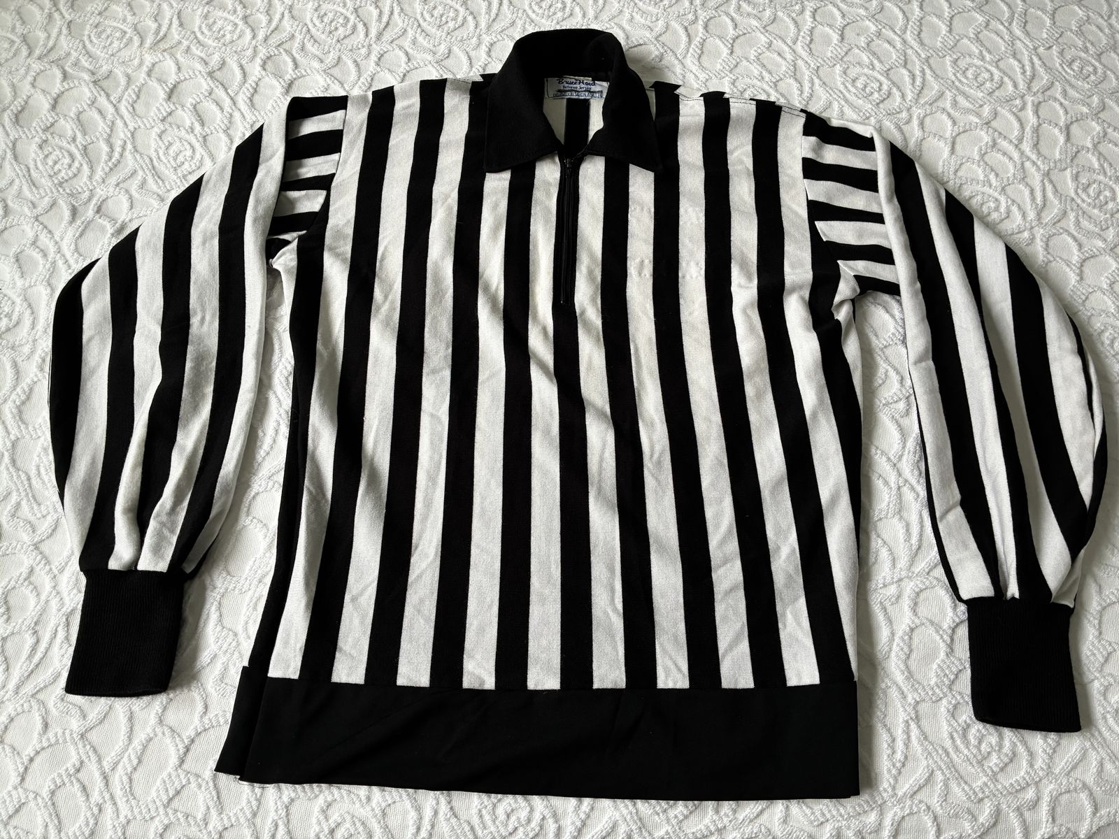 Bruce Hood Vintage Knit Hockey Referee Jersey 1/4 Zip - Pre-owned