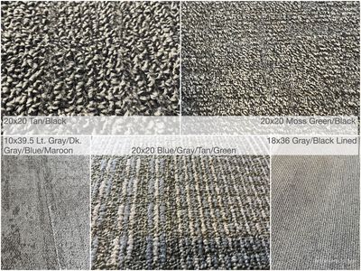 HUGE DISCOUNTS! Commercial Carpet - 10x39, 18x36 or 20x20 - Reclaimed - 3/8" Thick - Various Patterns, Colors - Good Condition