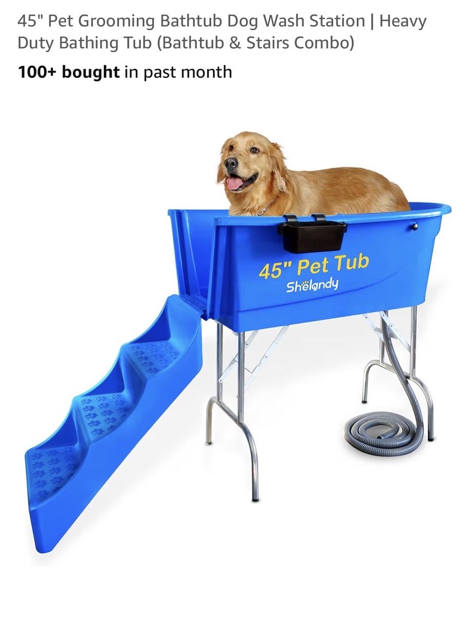 45” pet grooming bathtub dog wash station