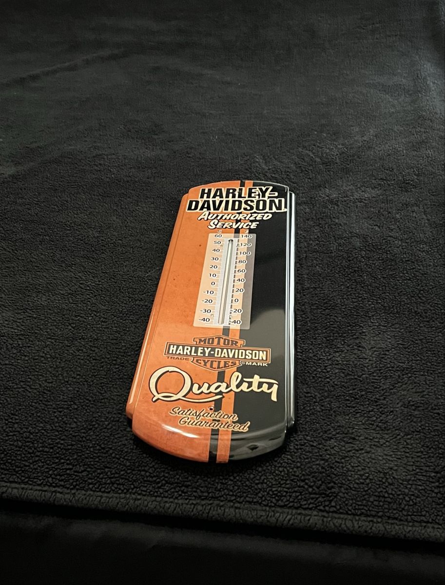 Harley-Davidson metal thermometer sign