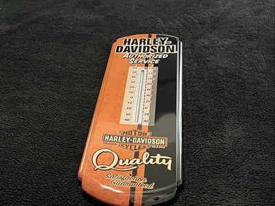 Harley-Davidson metal thermometer sign