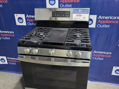 GE Free-Standing Gas Range with Integrated Griddle (Stainless Steel), 30-Inch Wide, 5.0 Cu. Ft.