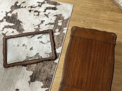 Vintage Wooden Glass Top Display Coffee Table Tray Decorative Collectible Serving Tray