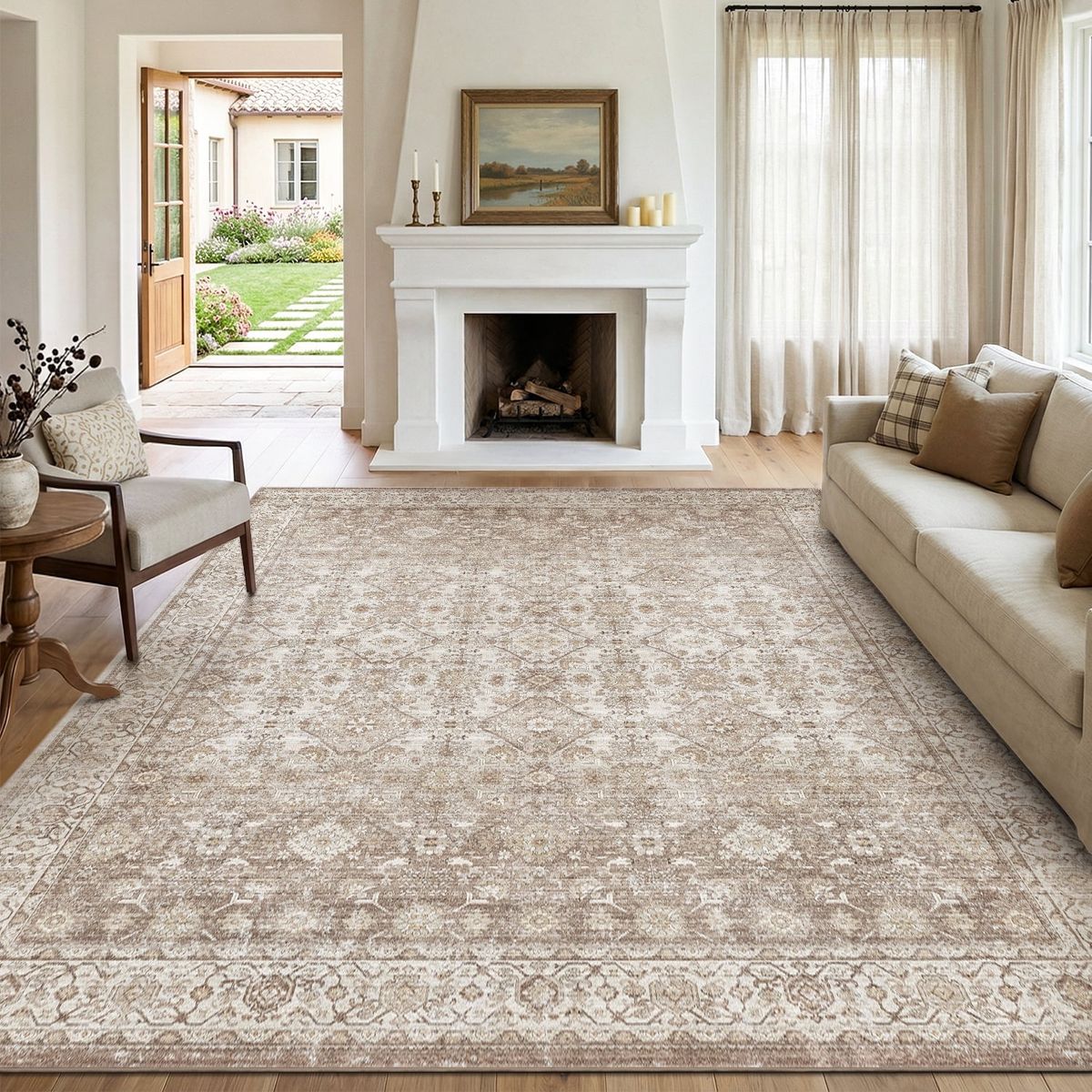 BRAND NEW 8 X10  Area Rugs for Living Room Washable Rugs Ombre Vintage Floral