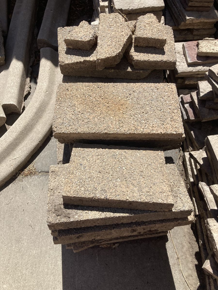 Assorted Concrete Pavers and Landscape Stones Used