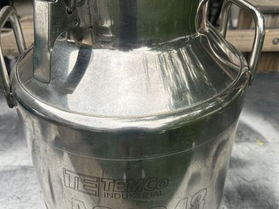 New TEMCO Industrial AG0048 20 Liter Stainless Steel Milk Can Pail - Set of 2