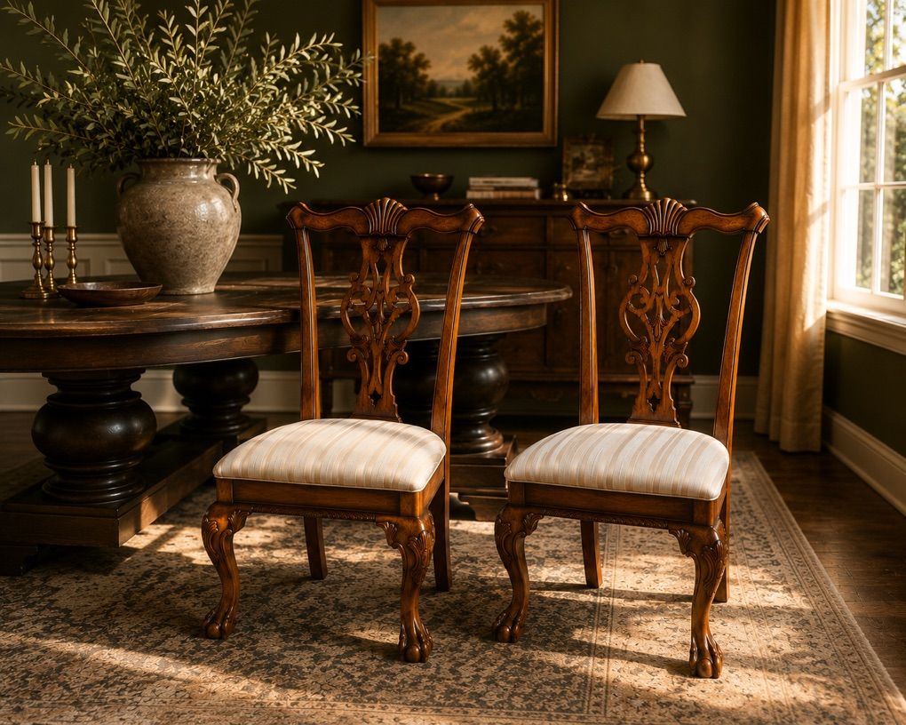 Vintage Chippendale Style Dining/Accent Chairs