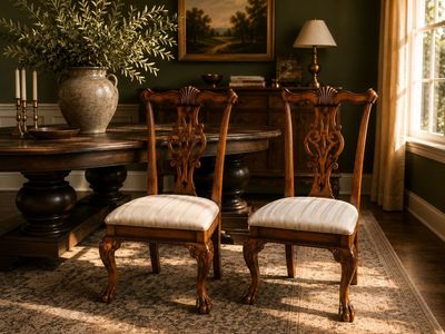 Vintage Chippendale Style Dining/Accent Chairs