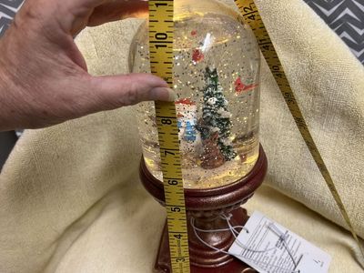 Snowman & Cardinals Light-Up Snow Globe - 10.5 Inches Tall, Christmas Decor