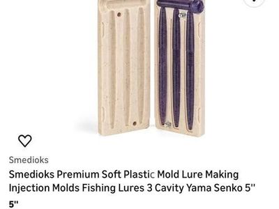 Smedioks Premium Soft Plastic Mold Lure Making Injection Molds Fishing Lures 3 Cavity Yama Senko 5"