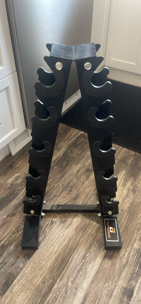 PAPABABE A-Frame Dumbbell Rack Stand - Black Heavy-Duty Steel Weight Storage