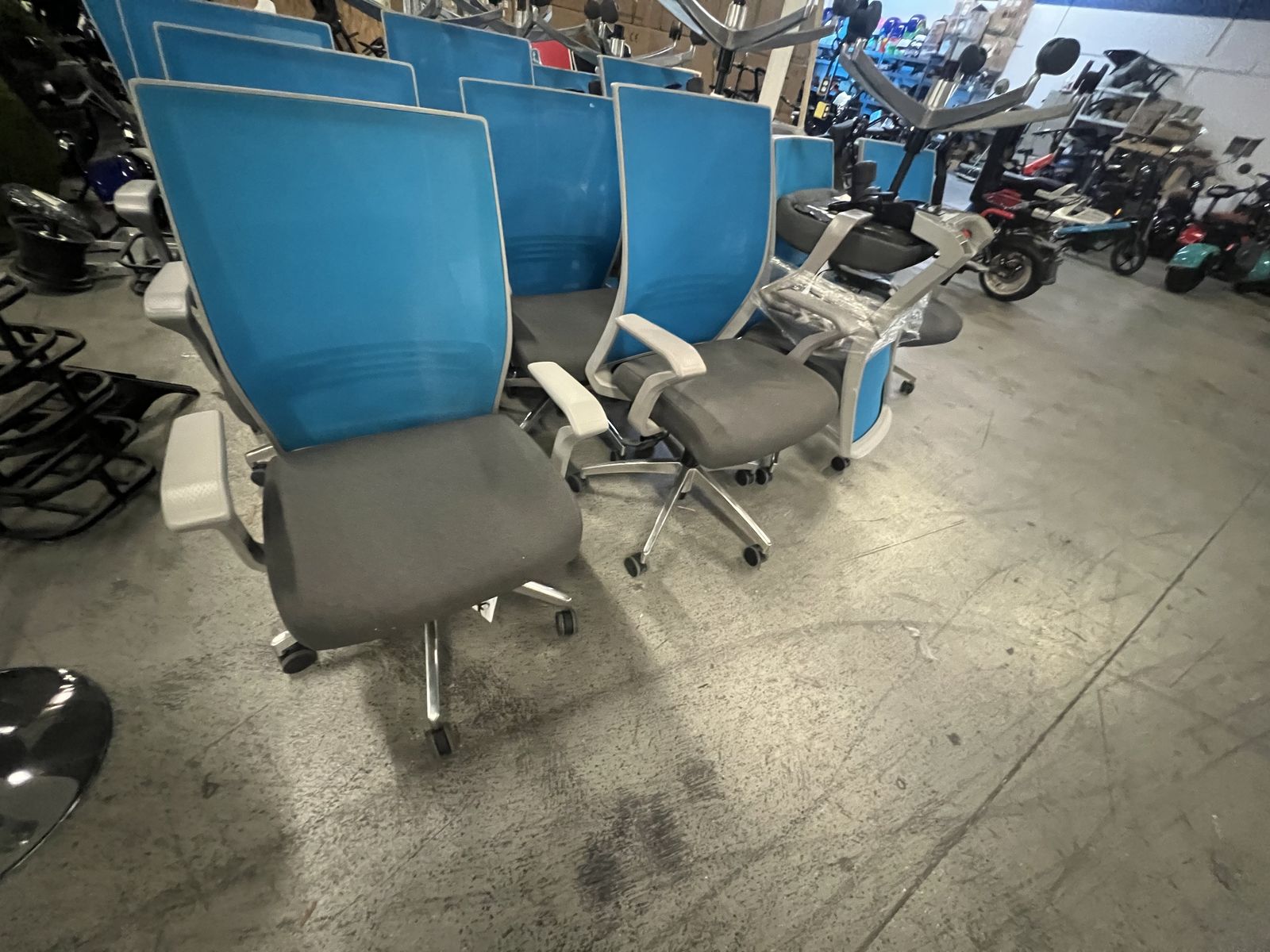 Chairs sit on it amplify blue and gray 