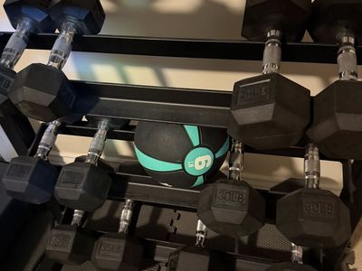 Weight set with rack and medicine balls