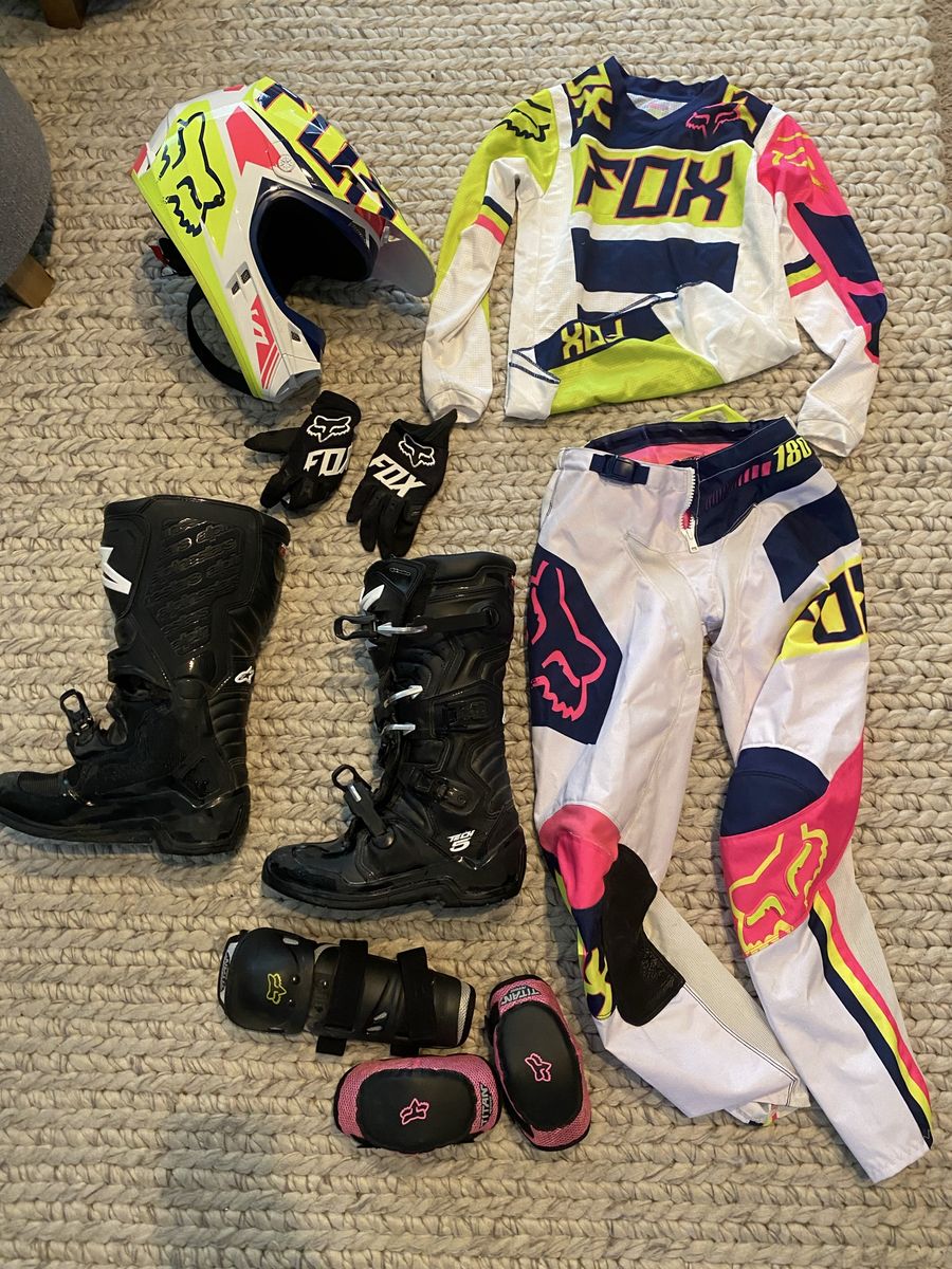 Complete Fox Racing Dirt Bike Gear Set + Alpinestars Tech 5 Boots (Worn Once / Like New) OBO