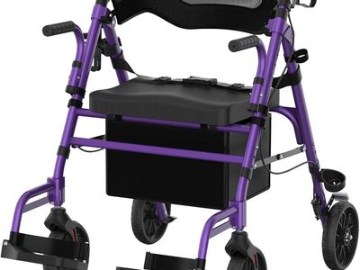 NEW Fvzzin Walkers for Seniors with Seat, Extra Wide 2 in 1 Rollator Walker & Transport Chair with Reversible Backrest
