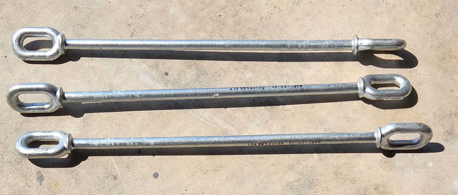 Anderson 60,000 LBS ULT Steel Tie Rod / Anchor Rods (33 Inch, Set of 3)