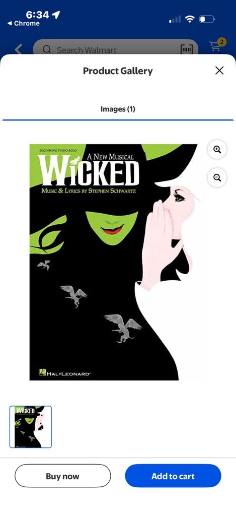 Wicked Piano Sheet Music Book