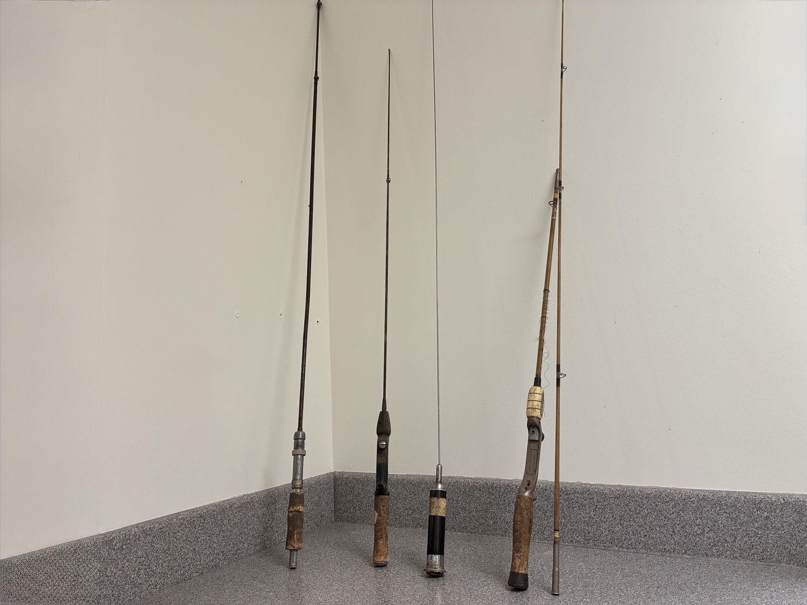4 Vintage Fishing Rod Lot - Assorted Sizes & Styles, Perfect for Collectors or Restoration