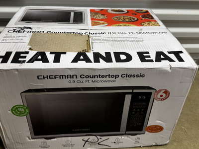 NEW Chefman Countertop Microwave Oven 0.9 Cu. Ft., 900W, 3 Presets, & 10 Power Levels