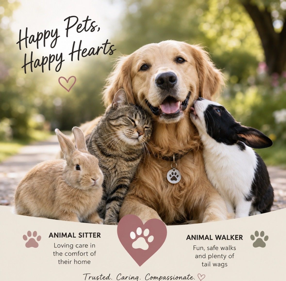 Animal sitter animal walker