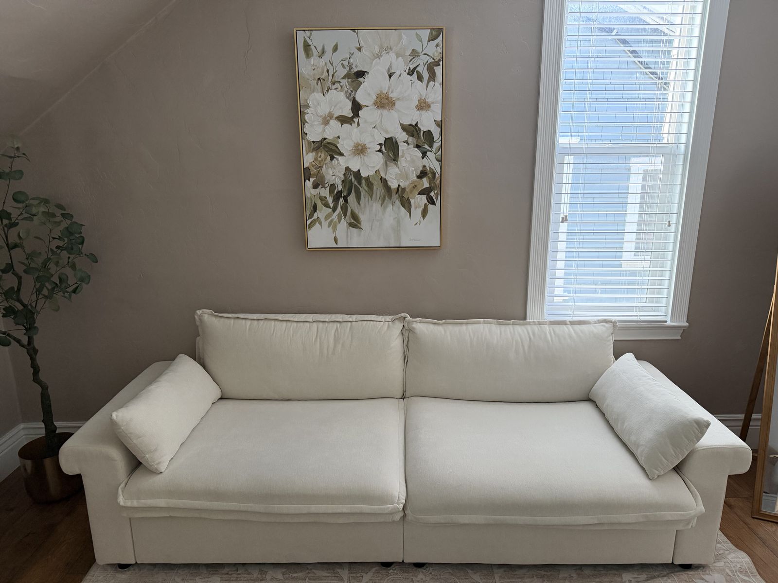 Modern Cream 2-Seater Sofa