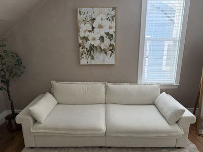 Modern Cream 2-Seater Sofa