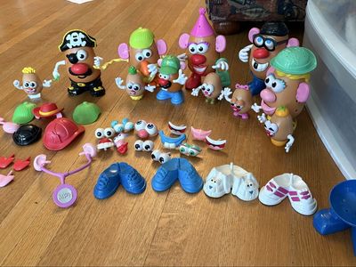 Huge Mr. Potato Head & Mrs. Potato Head Accessory Lot - 11 Full Figures & 50+ Pieces