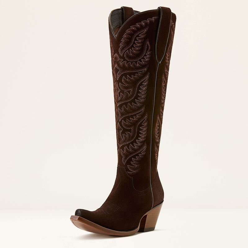 ARIAT WOMENS LARAMIE X TOE WESTERN SUEDE BOOTS - FRENCH ROAST SUEDE - Size 8 B - $299 OBO