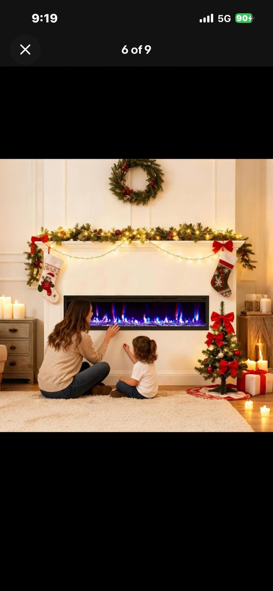 50 Inch Electric Fireplace Media Walls (5,000 BTU)