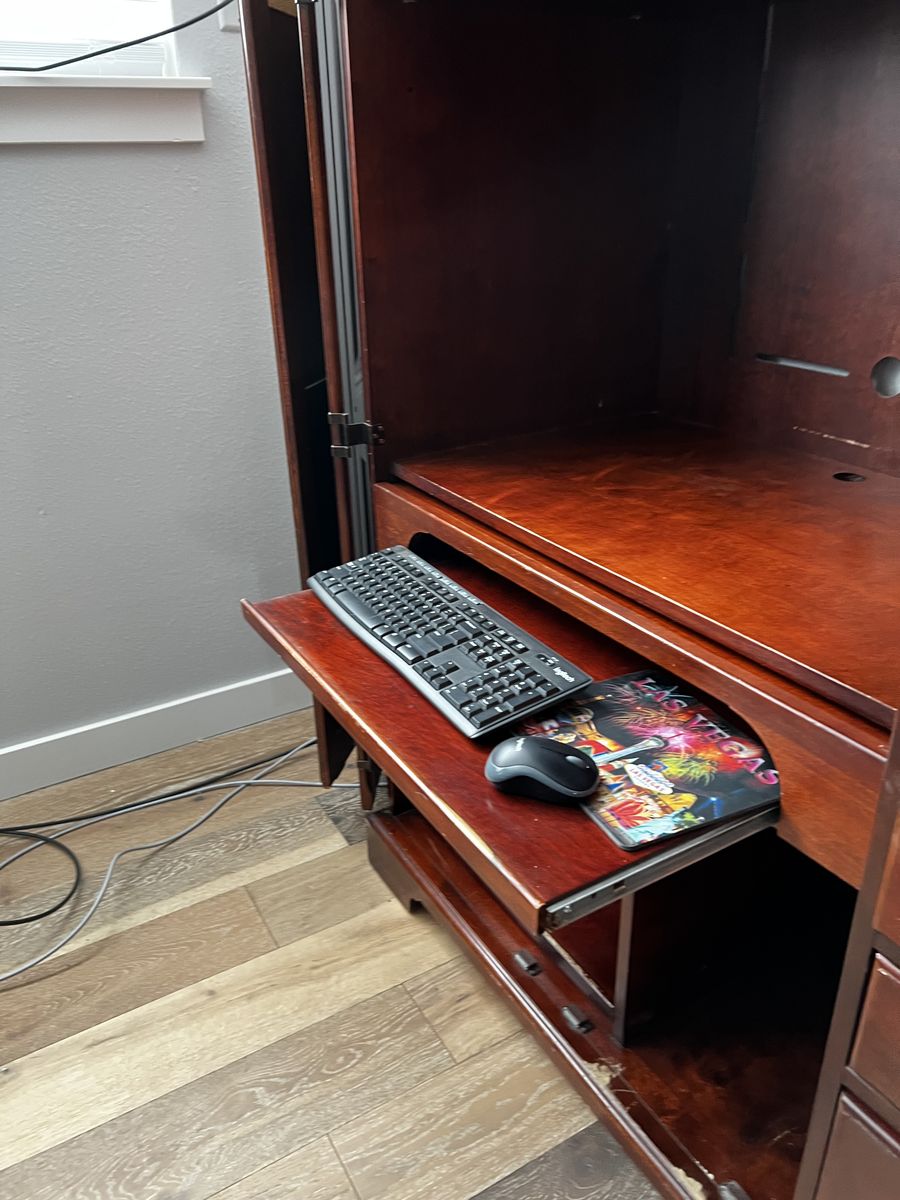 Computer desk closet