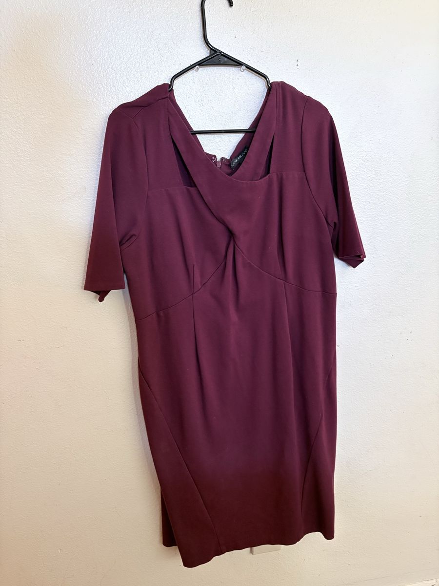 Lane Bryant Plum Purple Shift Dress XXL Crossover V-Neck