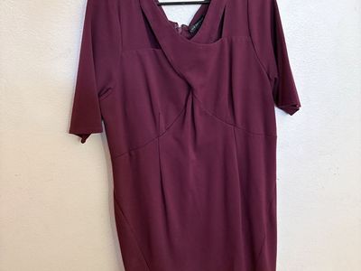 Lane Bryant Plum Purple Shift Dress XXL Crossover V-Neck