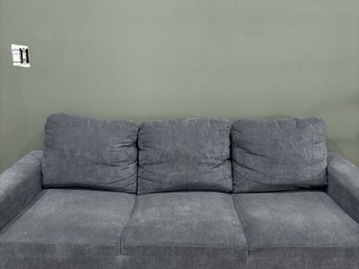Spacious Gray Fabric Sofa - Excellent Condition