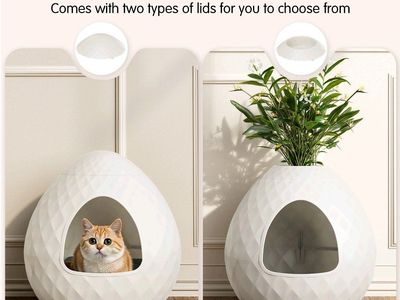 ELEGANT HIDDEN CAT LITTER BOX ENCLOSURE – WHITE – NEW