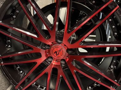 Brand new set of 4 wheels Zenas 01 Luxury Wheels 22x9 Black Red Face 5x115 lug pattern +15