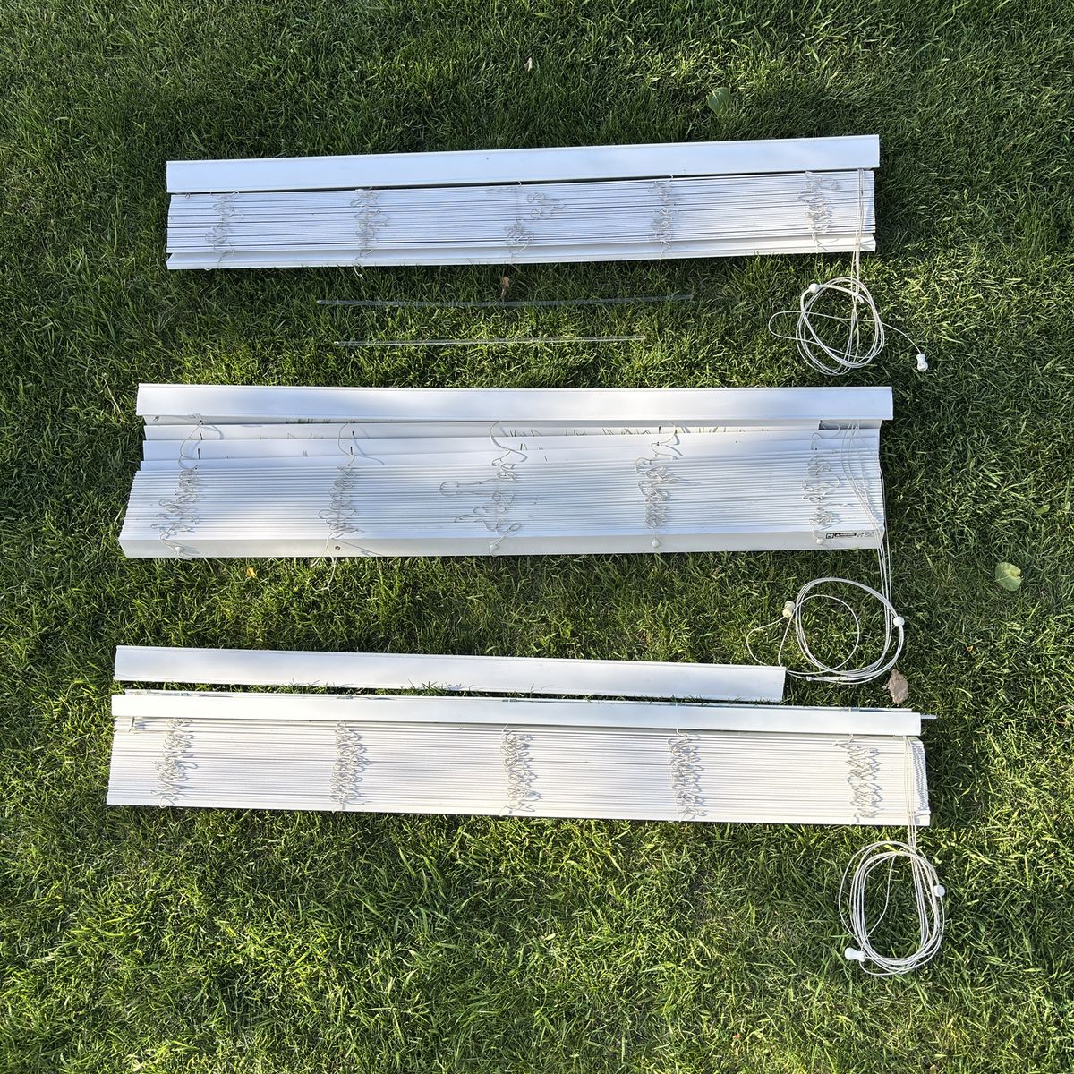 White Vinyl Window Blinds Set of 3