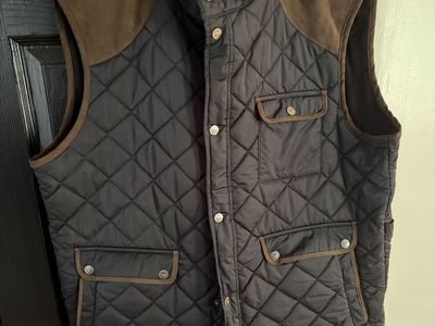 Blue/brown quilted vest by Daniel cremieux