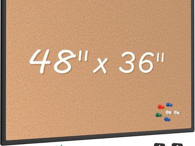 NEW 48"x36" Cork Board Bulletin Board, Black Aluminium Framed 4x3 Corkboard