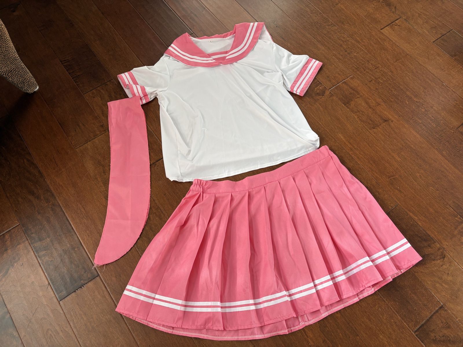 Pink Japanese School Uniform Cosplay Costume 3XL
