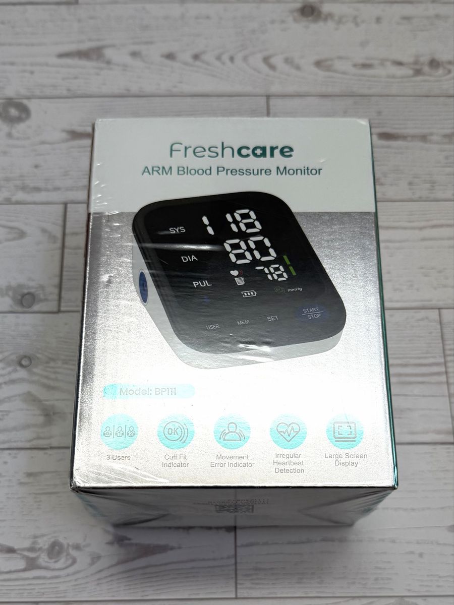 Freshcare BP111 Automatic Upper Arm Blood Pressure Monitor - NEW, Large LED Display, 3-User Support