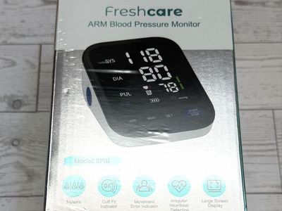 Freshcare BP111 Automatic Upper Arm Blood Pressure Monitor - NEW, Large LED Display, 3-User Support