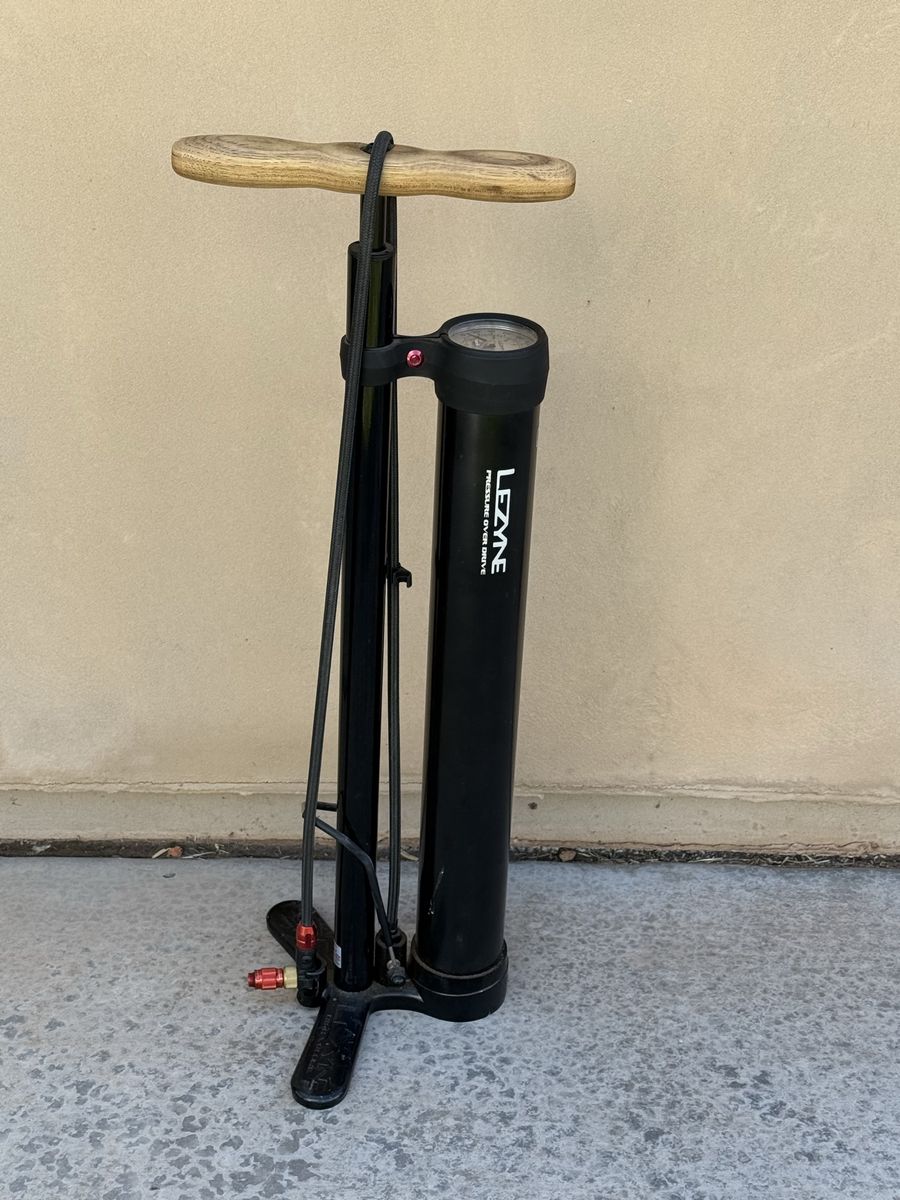 Lezyne Pressure Over Drive Floor Pump with Wooden Handle