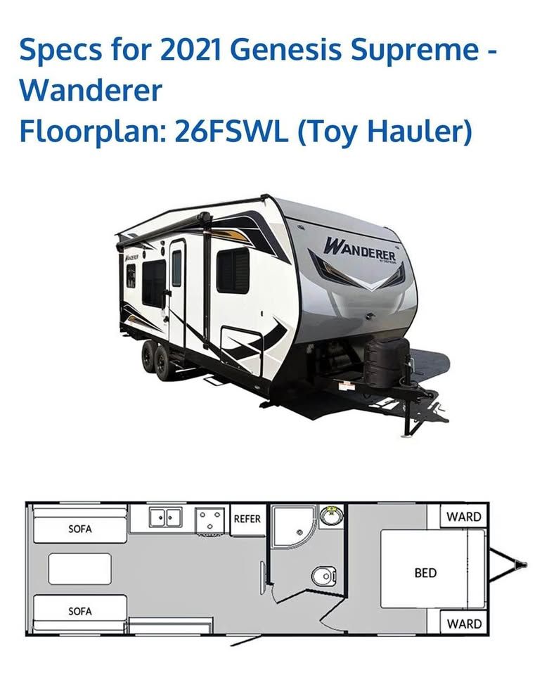 2021 Genesis Supreme Wanderer Toy Hauler