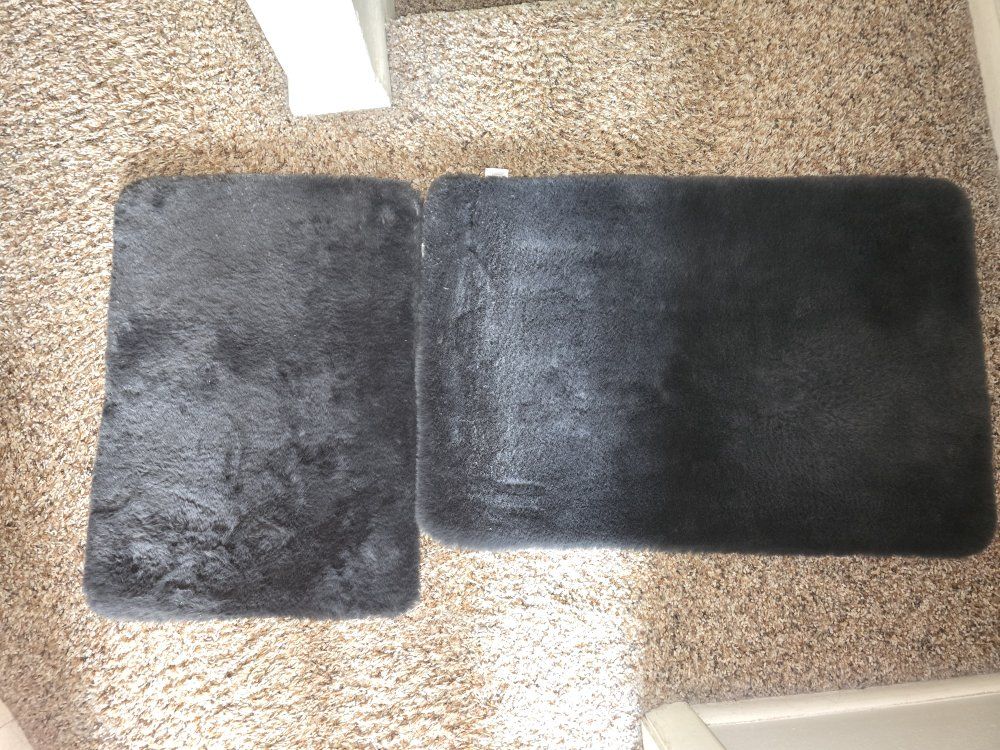 (2-Piece) Finest Luxury Washable black Bath Rug Set
